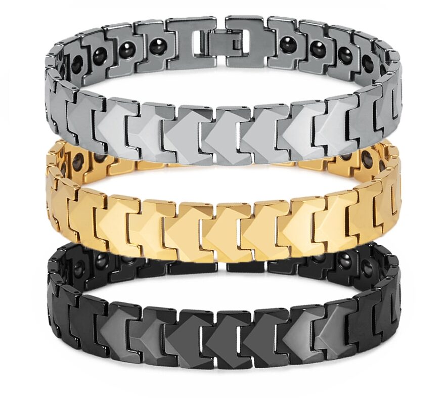 Anti-scratch Tungsten Bracelet Male Gold Chain Health Magnetic